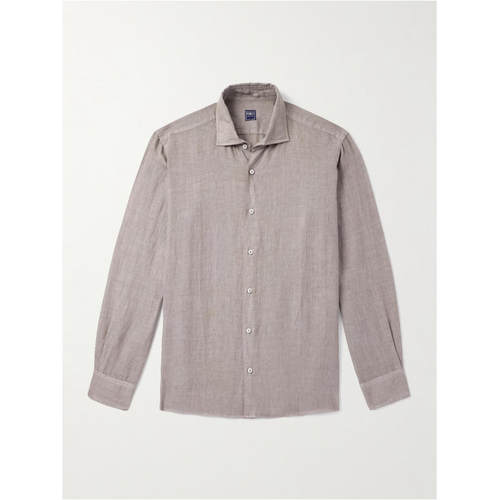 Fedeli 男士 FW25 衬衫 Nick 修身剪口领亚麻