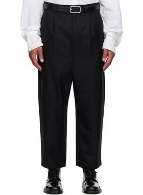 Comme des Garçons川久保玲 男士 黑色 Wool Gabardine 长裤