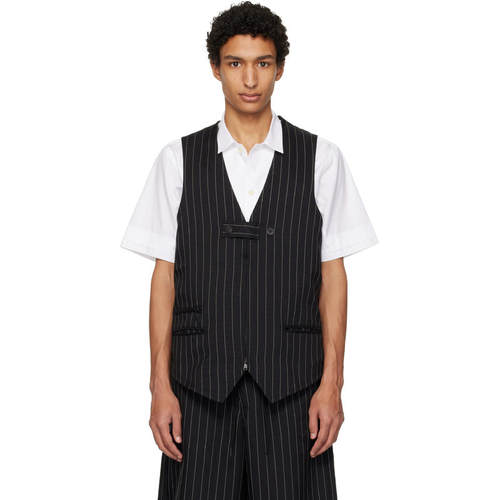 Y-3 男士 马甲 黑色 Sport Uniform Pinstripe Tailored
