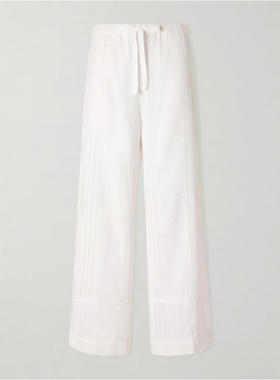 Lemlem 女士 FW26 长裤 Desta 条纹棉质阔腿裤