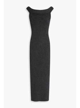 Totême 女士 中长连衣裙 露肩金属感针织