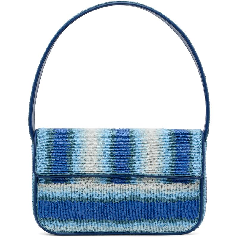 Staud 女士 单肩包 蓝色 Tommy Beaded 单肩包