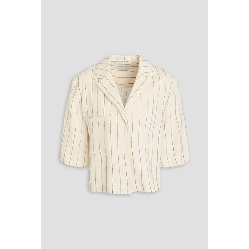 LOU LOU 女士 上衣 Lago 短款细条纹斜纹布衬衫