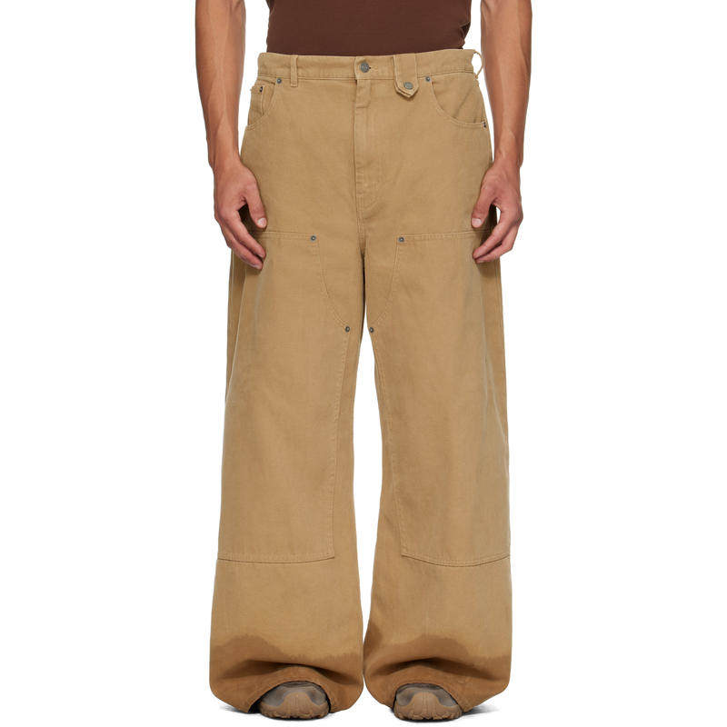 EGONLAB 男士 牛仔长裤 驼色 Baggy 牛仔裤