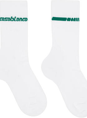 Casablanca 男士 袜子 白色 Casa Sportive 中筒袜