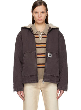 Carhartt WIP卡哈特 女士 夹克 紫色 Hooded Mitch 飞行员夹克