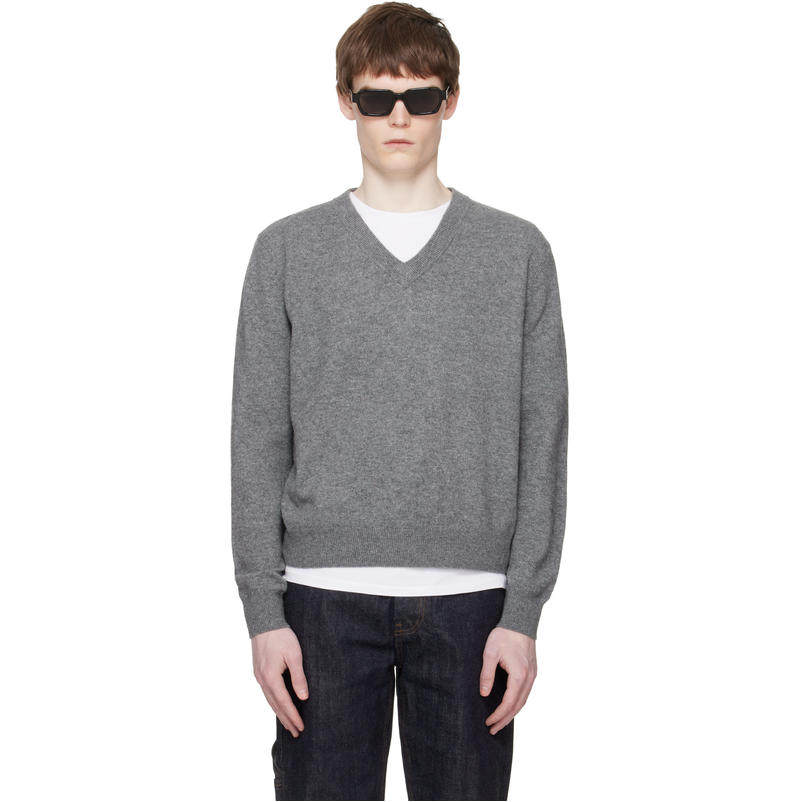 Entire Studios 男士 毛衣 灰色 Knit V-Neck