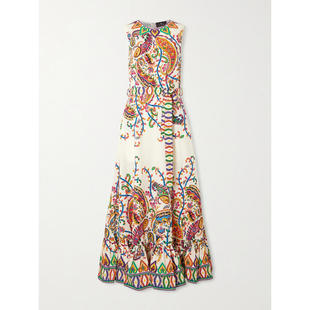 SS26 女士 中长连衣裙 佩斯利印花无袖 连衣裙 Etro 长款 艾绰