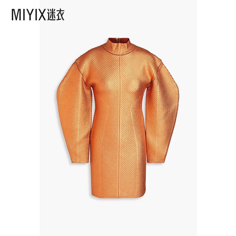 Hervé Léger 女士 金属感涂层绷带迷你连衣裙  迷衣时尚