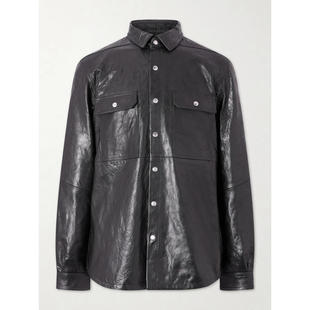 男士 SS26 夹克 Rick 式 瑞克·欧文斯 织纹皮革衬衫 Owens