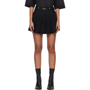 迷你裙 黑色 Amiri Pleated 女士 Quad 短裙 埃米尔