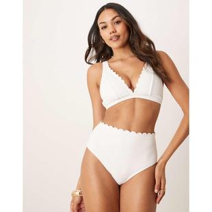 比基尼 女士 Fuller 胸部扇贝形高腰比基尼内裤 Peek 白色 Beau
