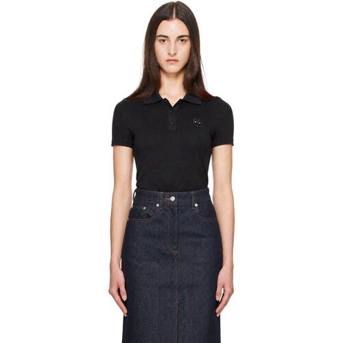 Maison Kitsuné 女士 POLO衫 黑色 Fortune Fox Jersey Polo 衫