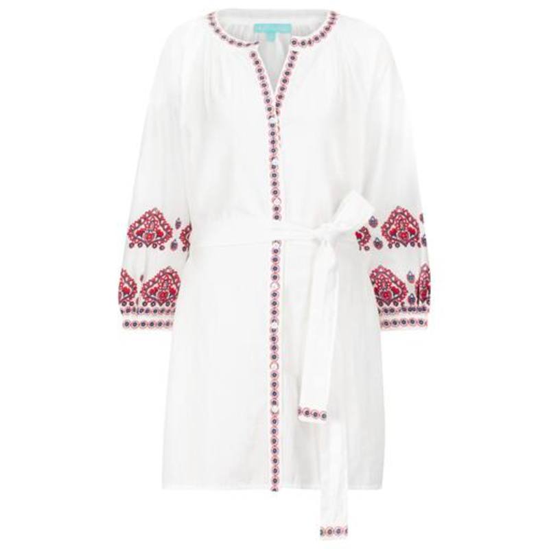 Melissa Odabash 女士 短款连衣裙 Tania 棉质亚麻土耳其式长衫