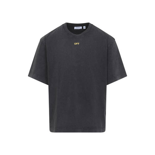 Off-White 男士 SS26 T恤 FALLEN CARAVAGGIO SKATE 黑色棉质