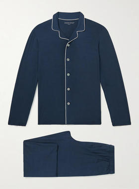 Derek Rose 男士 睡衣 Basel 弹力超细莫代尔针织睡衣套装