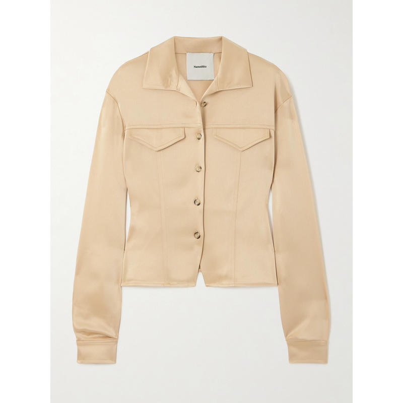 Nanushka 女士衬衫 Gitta 缎面衬衫