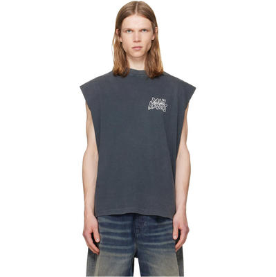 Palm Angels 棕榈天使 男士 T恤 黑色 Palm Leaf Distressed 背心