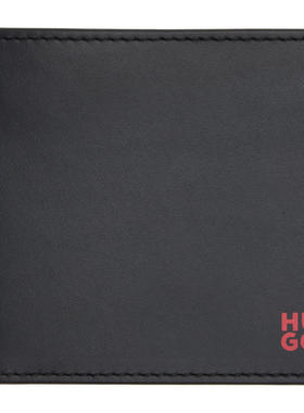 Hugo 雨果 男士 钱包 黑色 Red Stacked Logo