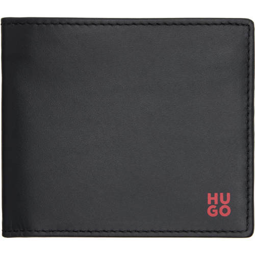 Hugo 雨果 男士 钱包 黑色 Red Stacked Logo