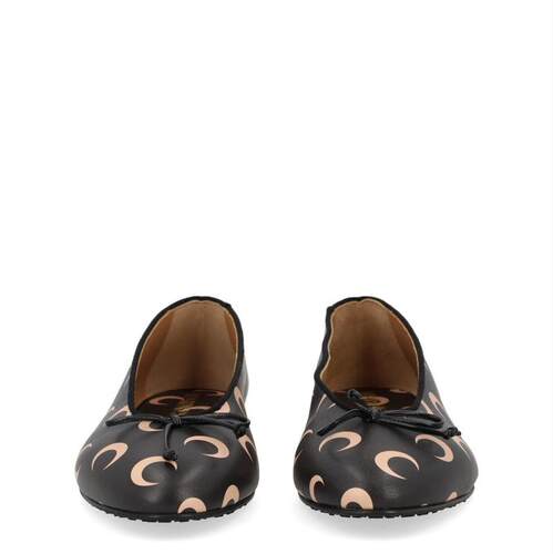 Marine Serre 女士 FW25 芭蕾鞋 Bow 平底鞋