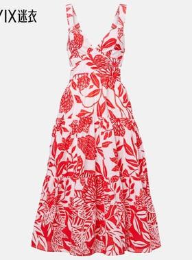 Poupette St Barth 女款Coco 花朵棉质中长连衣裙 迷衣时尚