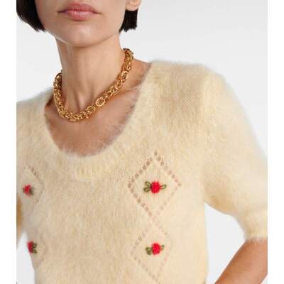 Alessandra Rich 女士 毛衣 刺绣马海毛混纺毛衣