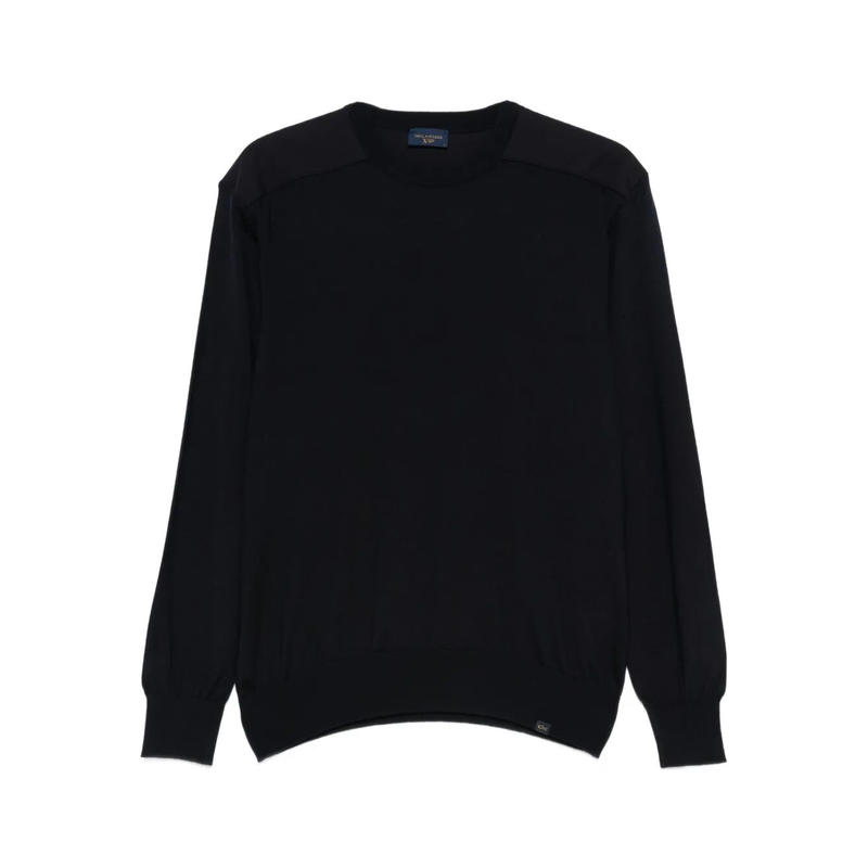 Paul  Shark 男士 FW25 毛衣 圆领羊毛拼接毛衣