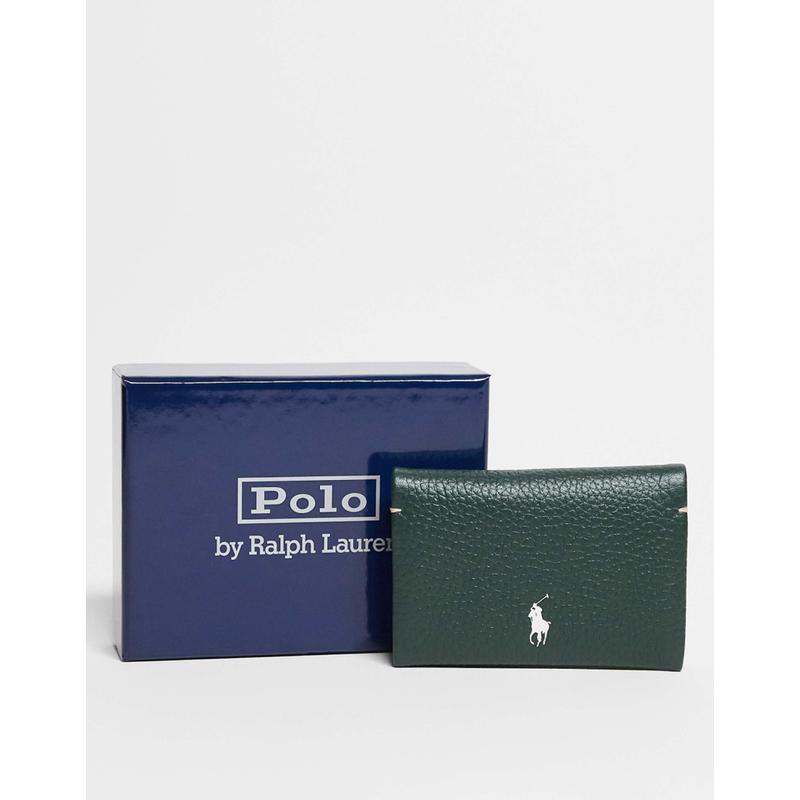 Polo Ralph Lauren拉夫劳伦女士Polo play皮革按扣卡套绿色钱包