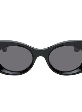 Loewe 女士 太阳镜 黑色 Beveled Oval Maxi Anagram 太阳镜