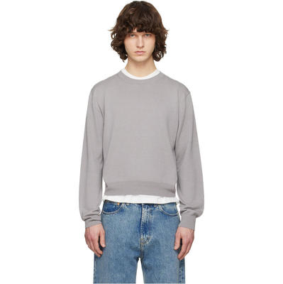 TONYWACK 男士 毛衣 灰色 Extrafine Wool Crew Neck Knit