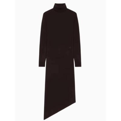 Courrèges 女士 中长连衣裙 不对称刺绣美利奴羊毛中长连衣裙