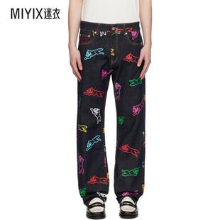 ICECREAM 男款海军蓝 All-Over Running Dog 牛仔裤 迷衣时尚