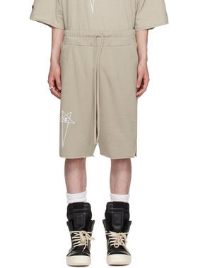 Rick Owens 男士 短裤 灰白色 Champion 联名 Beveled Pods 短裤
