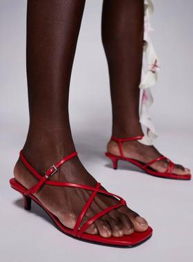 Public Desire 女士 凉鞋 Glint barely there 缠带酒红色凉鞋