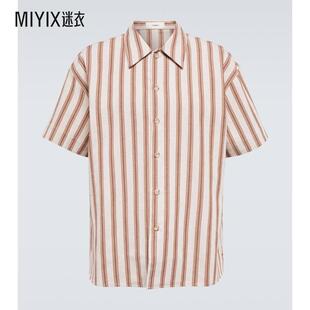 迷衣时尚 COMMAS 男条纹棉质亚麻衬衫