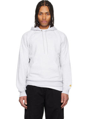 Carhartt WIP卡哈特 男士 卫衣 灰色 Chase 连帽衫