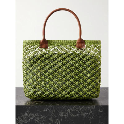 Sensi Studio 女士 手提包 织纹皮革饰边草编手提包