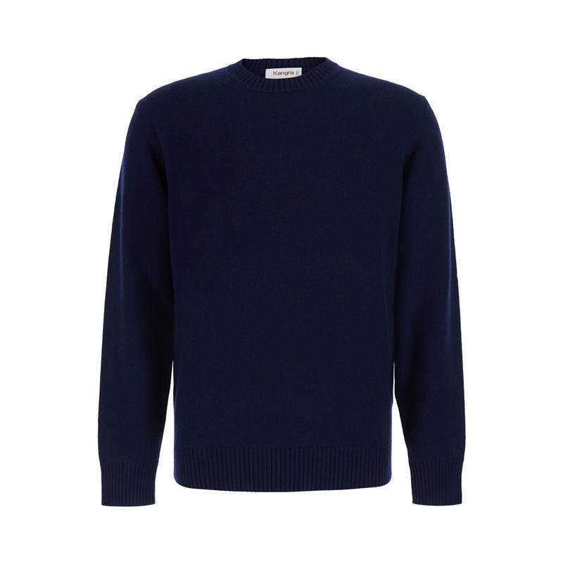 Kangra 男士 FW26 毛衣 finishes 蓝色圆领罗纹混纺羊毛羊绒()