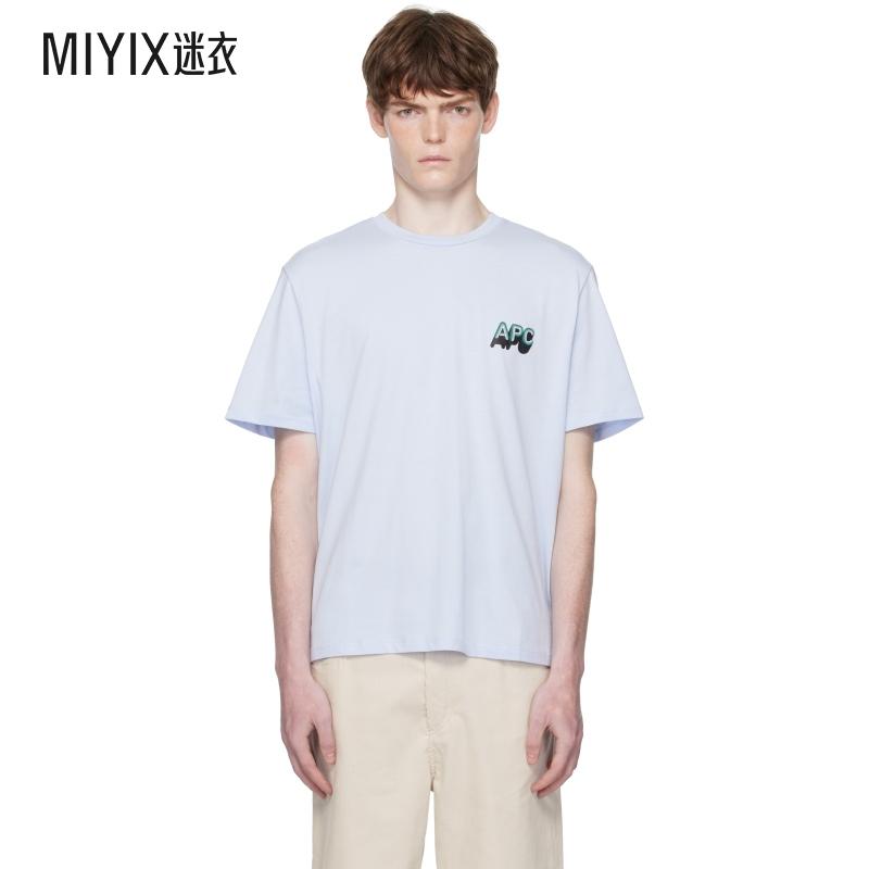A.P.C. 男款蓝色 70's H T 恤 迷衣时尚