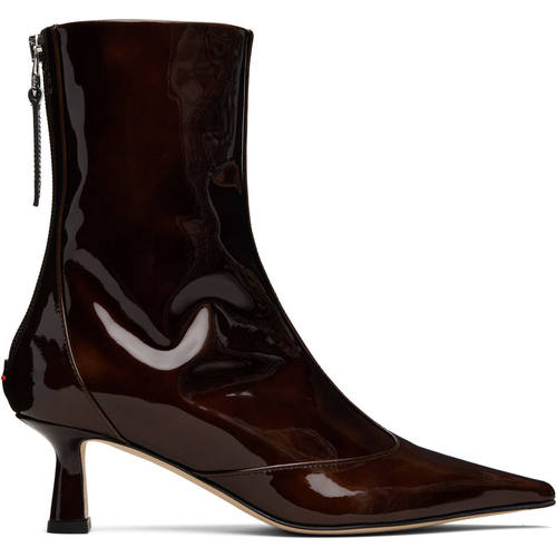 Aeyde 女士 短靴 棕色 Sila Patent Leather 踝靴
