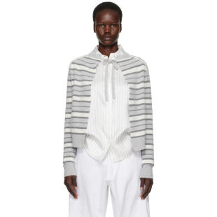 SS25 毛衣 Open 玛尼 Back Striped 女士 白色 Marni 灰色