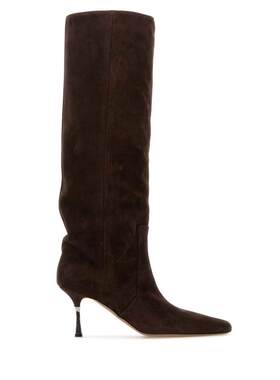 Paris Texas 女士 FW25 靴子 BETTINA 巧克力色绒面革