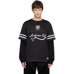 Andersson Bell 男士 T恤 黑色 Football Layered 长袖 T 恤