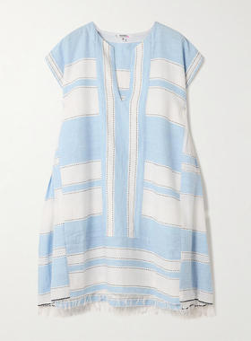 Lemlem 女士 SS26 罩衫 Elina 流苏条纹棉混纺土耳其式长衫