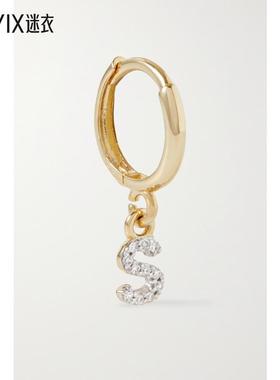 STONE AND STRAND 女士字母金色钻石单耳环  迷衣时尚