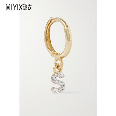 STONE AND STRAND 女士字母金色钻石单耳环  迷衣时尚