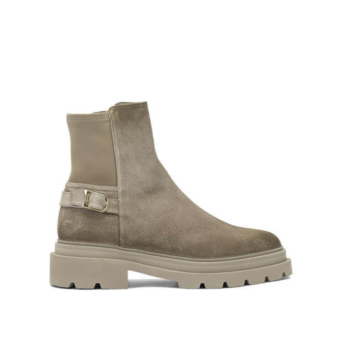 Santoni 女士 FW25 短靴 棕色绒面革