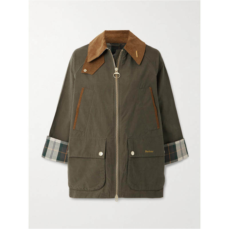 Barbour 巴伯尔 女士 夹克 Bedale 标志灯芯绒饰边打蜡棉混纺