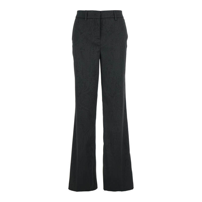 Plain 女士 FW25 长裤 黑色锦缎质感布织女士裤子